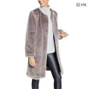 J. McLaughlin Christel Grey Faux Fur Coat